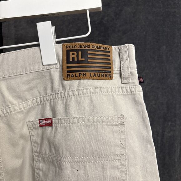 VTG Polo Jeans Ralph Lauren Khaki Shorts Womens 14 Pockets 90s Chino Sport - Picture 6 of 10